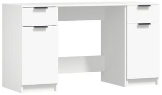 vidaXL Schreibtisch mit Beistellschrank Weiß Holzwerkstoff 3115908