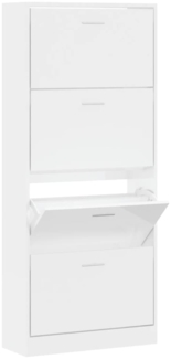 vidaXL Schuhschrank Hochglanz-Weiß 63x24x147 cm Holzwerkstoff 342546