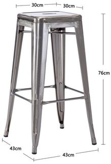 Duhome Barhocker (665D), Barstuhl Tresenhocker, Stapelbar Metall Bistrohocker mit Fußstütze