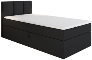 A&J MöbelLand GmbH Boxspringbett Einzelbett NASI mit Bettkasten, Topper und gepolstertem Kopfteil. (Boxspringbett mit Bettkasten und gepolstertem Kopfteil. Gratis Topper – nur jetzt erhältlich!, Kostenlose Lieferung! TOP ANGEBOT), Länge 208 cm Höhe 106 cm