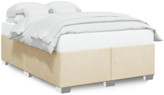 Bettgestell ohne Matratze, ohne Kopfteil, Stoff, Creme, 160x200 cm