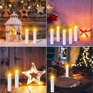 Gotoll LED-Christbaumkerzen 30/40er weihnachtsbaumkerzen kabellos mit timer und Fernbedienung, 30 flammig kabellos christbaumkerzen Weinachtsbaumkerzen Beleuchtung