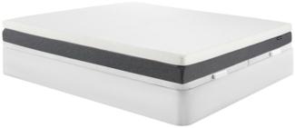 Vente-unique - Set aus Bettgestell mit Bettkasten + 7-Zonen-HD-Schaumstoffmatratze & Memory-Schaum-Auflage - 180 x 200 cm - mit abnehmbarem Bezug - Stärke 20 cm - Weiß - KELIH von YSMÉE