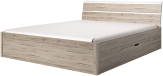 Doppelbett "Beta" Futonbett 180x200cm eiche san remo weiß