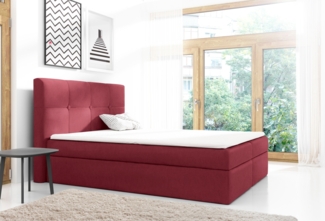 99rooms Verduro Boxspringbett Velours MONOLITH Bordeaux 140x200 cm