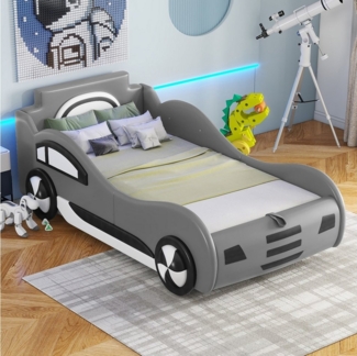 Fanttik Rennwagenbett Kinder Autobett mit Stauraum & Lattenrost Auto-Design Flachbett