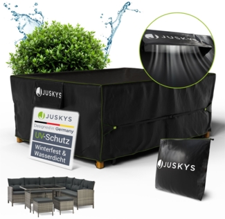 Juskys Gartenmöbel Abdeckplane CoverSafe Pro 200 x 160 x 75 cm - winterfest & wasserdicht - Schutzhülle für Gartentisch, UV-Schutz, Abdeckhaube Gartentisch