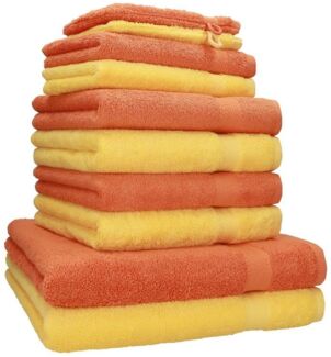 Betz Handtuch Set 10-tlg. Handtuch-Set Premium Farbe Orange und Gelb, 100% Baumwolle (Set, 10-St)