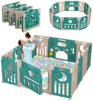 Dripex Laufgitter Baby faltbares Laufgitter und verstellbare Form Babyzaun, 14 Paneele