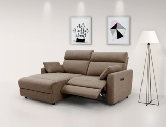 INOSIGN Ecksofa JENNA, L-Form, 209cm, manuelle u. elektrische Funktion, mit USB A/C, Liegefunktion 105°-150°, Federkern, Struktur fein