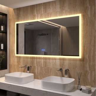 AQUABATOS LED-Lichtspiegel Spiegel mit Beleuchtung Badezimmerspiegel Wandspiegel 140x70cm