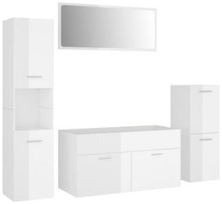 vidaXL Badmöbel-Set Hochglanz-Weiß Holzwerkstoff 3070934