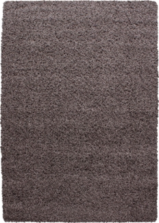 Hochflor Teppich Drago Läufer - 65x130 cm - Taupe