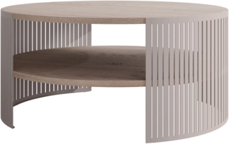 Couchtisch Fahugin Cashmere, Beine und Seiten aus Stahl (Farbe: Cashmere / Cremona Cannolo)