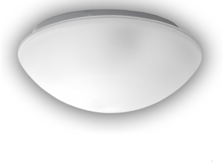 LED-Deckenleuchte / Deckenschale rund, Glas satiniert mit Klarrand, Ø 35cm