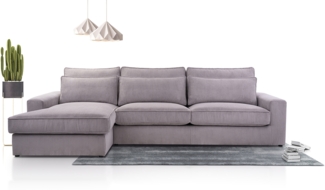 AX LIVING Ecksofa grau Calvello Cord L Form Sofa 308 cm Breite L