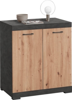 FMD Möbel - BRISTOL 1 XL - Kommode m. 2 Türen - melaminharzbeschichtete Spanplatte - Matera / Artisan Oak - 80 x 89,9 x 49,9cm