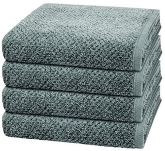 Cawö Pure 4 tlg. Frottier-Set - 4 X Handtuch (50 X 100cm) - 494 g/m2 - Mystic green