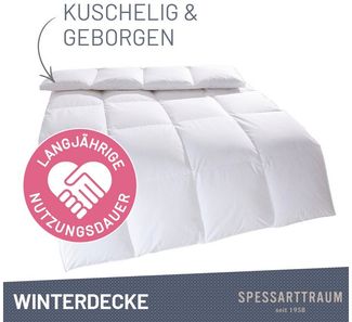 SPESSARTTRAUM Daunenbettdecke Arosa Bettdecke min 135x200 cm & weitere Größen, Füllung: 90% Daunen & 10% Federn, Bezug: 100% Baumwolle, Bettdecke Winter, Sommer, Made in Germany