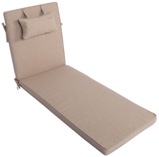 LILENO HOME Liegenauflage mit Kopfkissen perfekt für Strandliege, Sonnenliege Auflage, (1er Set), 1er Set Polster Auflage für Rollliegen in Taupe