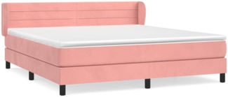 vidaXL Boxspringbett mit Matratze Rosa 160x200 cm Samt 3127564