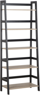 Regal heller Holzfarbton / schwarz 5 Fächer CROYDON