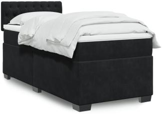 vidaXL Boxspringbett mit Matratze Schwarz 90x190 cm Samt 3288494