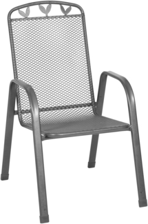 Greemotion 'Toulouse' Gartenstuhl, stapelbar, Stahl eisengrau, 55x97x73 cm
