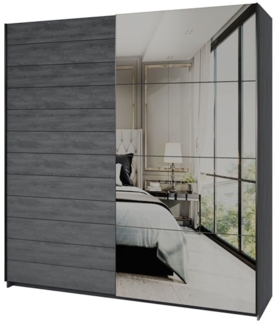 Schwebetürenschrank Kleideschrank Granada Carbon Eiche 2-türig