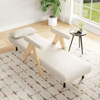 Merax Loungesessel 3-in-1 Klappbarer Umbausessel mit Schlaffunktion (6-fach verstellbare Rückenlehne, 1-St, Polstersessel Einzelsessel Einzelbett), Schlafsessel mit verstellbarer Rückenlehne & Massivholzfüße, Leinen