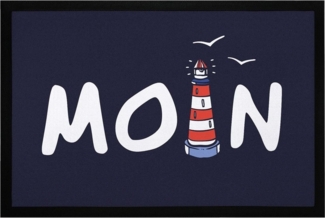 MoonWorks Fußmatte Fußmatte Moin maritim Leuchtturm norddeutsch Hallo Willkommen rutschfest & waschbar Moonworks®, rechteckig