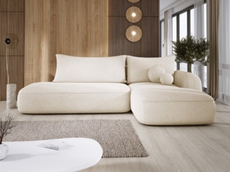 Luxusbetten24 Schlafsofa Designer Sofa Babu Bouclé, mit Stauraum und Schlaffunktion