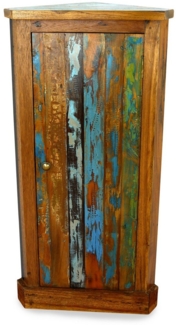 livasia Eckschrank Eckschrank mit 3 Fächern aus Java, recyceltes Teakholz, 49x30x100cm