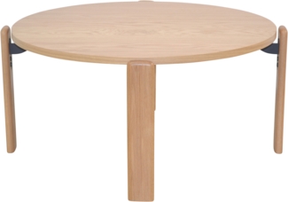 Klassicher Couchtisch mit Massivholz Beinen, rund, Eiche