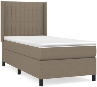 vidaXL Boxspringbett mit Matratze Taupe 90x200 cm Stoff 3131565
