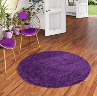 Pergamon Hochflor-Teppich Hochflor Langflor Shaggy Teppich Fluffy Rund, Rund, Höhe: 35 mm