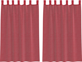 vidaXL Voile Vorhänge mit Schlaufen 2 Stk. Weinrot 140x175 cm 4102337