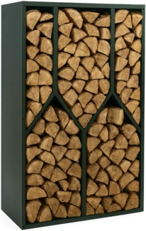 Brennholzlager HWC-P76, Kamin-/Feuerholzregal Holzlager Holzunterstand Outdoor Metall 160 x 95 x 50 cm ~ grün