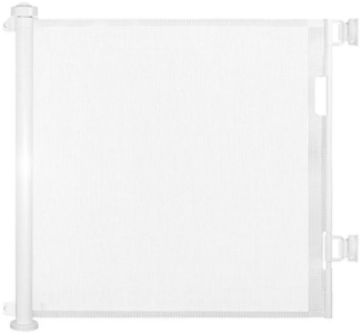 Comomy Türschutzgitter (Türschutzgitter Ausziehbar, Absperrgitter Schutzgitter), Baby Treppenschutzgitter 0-180°, Einziehbar 140/180cm