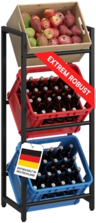 STEELSØN 'Mystra' Getränkekistenregal, Metall, schwarz, 115x50x33 cm, Getränkeregal für 3 Kisten