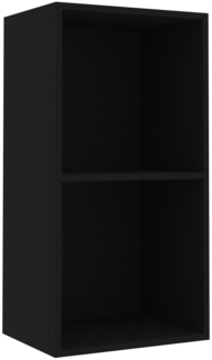 vidaXL Bücherregal 2 Fächer Schwarz 40x30x76,5 cm Holzwerkstoff 800928