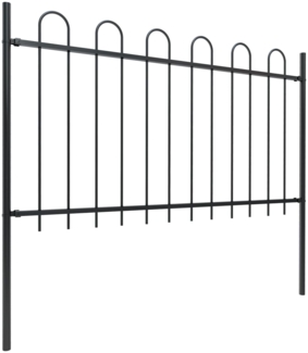 vidaXL Gartenzaun mit Rundbogen Stahl 892,5 x 100 cm Schwarz 277660