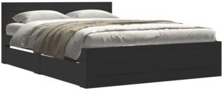 vidaXL Bettgestell mit Kopfteil ohne Matratze Schwarz 120x200 cm 3295570