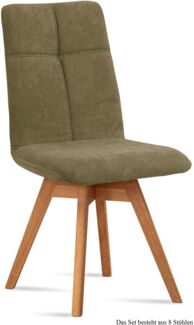 Esszimmerstuhl drehbar (8er-Set) Dorea 47x92x60 Eiche geölt/Olivgrün