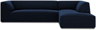 Micadoni 4-Sitzer Samtstoff Modular Ecke rechts Sofa Ruby | Bezug Royal Blue | Beinfarbe Black Plastic