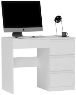 Home Collective Schreibtisch mit 4 Schubladen – kompakt und platzsparend, 96x50x76 cm, Weiß
