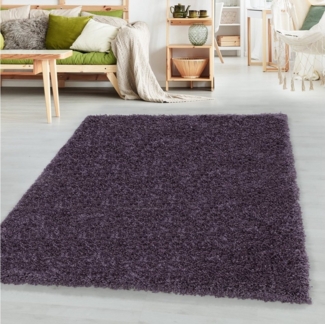 SIMPEX24 Teppich Unicolor - Einfarbig, Läufer, Höhe: 30 mm, Einfarbig Shaggy Teppich Wohnzimmer Langflor Versch. Farben und Größen