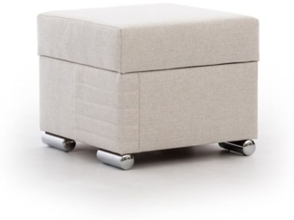 Polsterhocker mit Stauraum CANTON in Stoff Liverpool Pearl