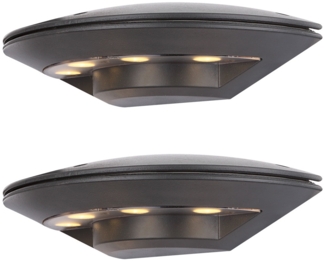 2er Set LED Wandleuchten aus Aluminium MILLENNIUM