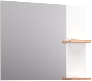 BADEDU HIERA Spiegel 79 cm breit, Weiß, zwei Ablagen